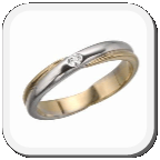 immagine fede nuziale in oro bianco e giallo con diamante, immagine anello in oro bianco e giallo con diamante, immagine fedi nuziali